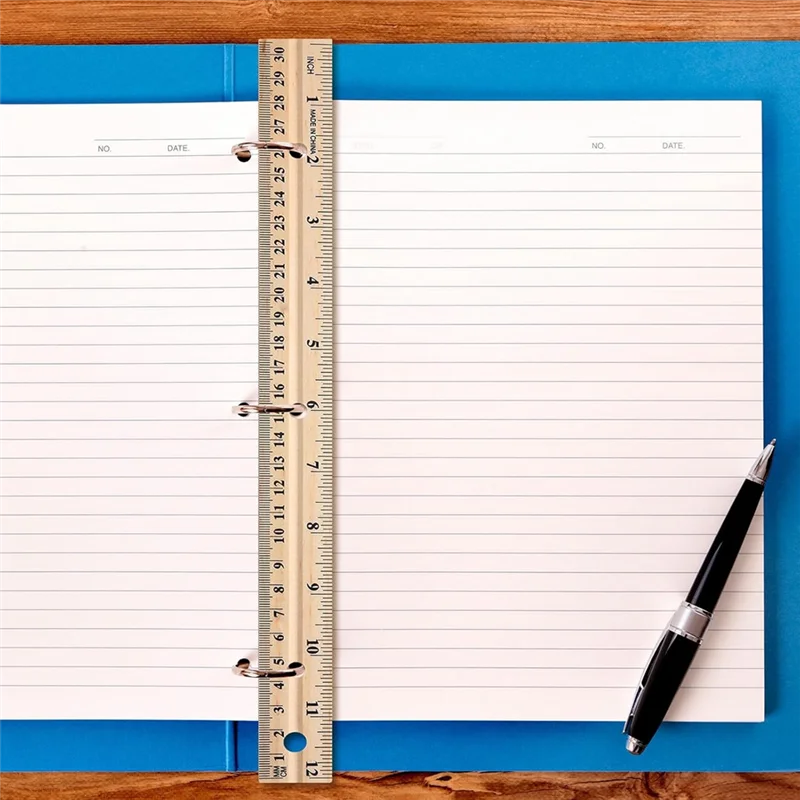 

A13E-60 упаковка, 12 дюймов (30 см), измерительная линейка по дереву, деревянная линейка с 4 отверстиями, оптом для школы, офиса, черчения, классных принадлежностей