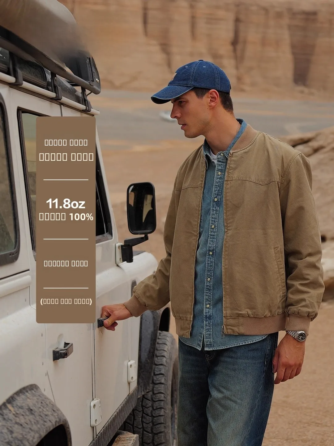 

SIMWOOD Waed Canvas Work Jaet Loose Fit Men's Retro Workwear Zipper Closure Long Sve Cotton Youth Faion Autumn Wear