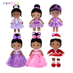 OUOZZZ Plush Dolls for Girls African American Rag Doll Kawaii Soft Stuffed Plush Doll Toys Children Reborn Gifts