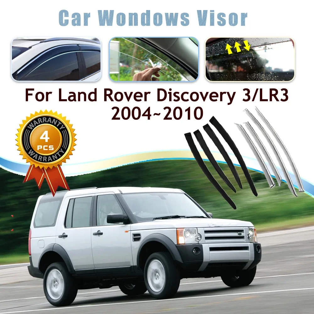 4PCS Car Window Visors For Land Rover LR3 Discovery 3 L319 2004-2010 Waterproof Rain Guard Deflector Trim Cover Auto Accessories