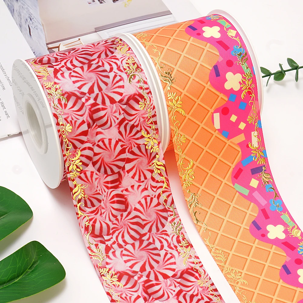 5 Yards Cartoon Printed Grosgrain Satin Ribbons For Bows DIY Craft Decoration Packaging Supplies. 46222