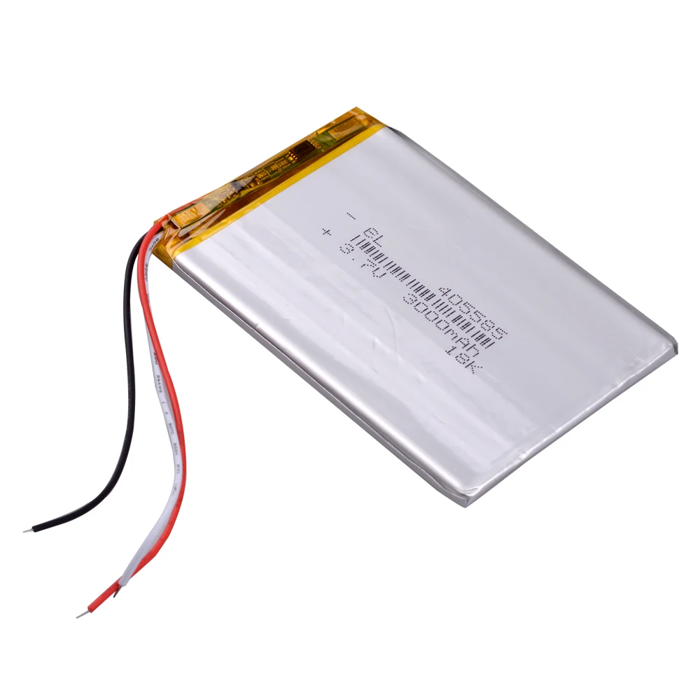 10 قطعة/الوحدة 3 خط 3.7 فولت 3000 مللي أمبير 405585   بطارية ليثيوم أيون بوليمر قابلة للشحن