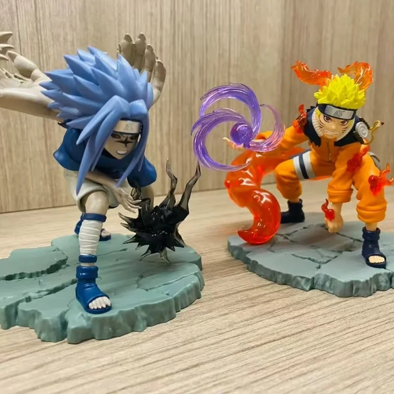 

In Stock Genuine Bandai Running Celebrity Uchiha Sasuke Anime Surround Figure Collection Model Desktop Ornament Festival Gifts