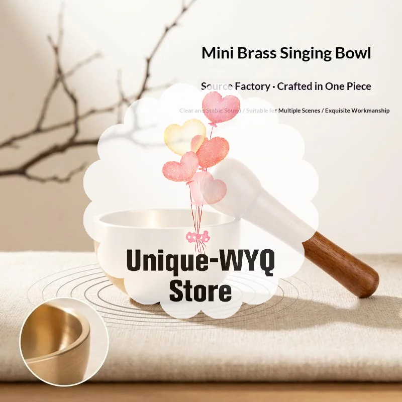 Mini Brass Chant Bowl Sound Bowl Calming Hand Therapy Sound Copper Chant Bowl Sandalwood Harmonious Sound