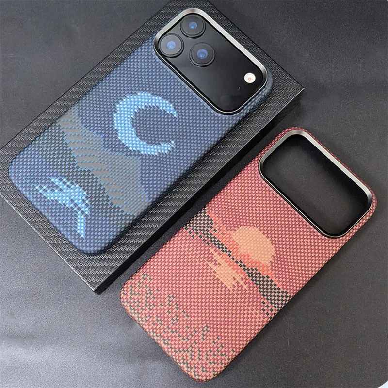 جديد لهاتف آيفون 17 برو ماكس حافظة هوائية من ألياف الكربون الحقيقية حافظة كيفلر رفيعة للغاية وخفيفة الوزن واقية