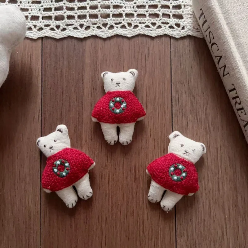 Stuffed Fabric Cartoon Bear Plush Doll for Children Hair Clip Brooch Shoes Socks Embellishment Premium Soft