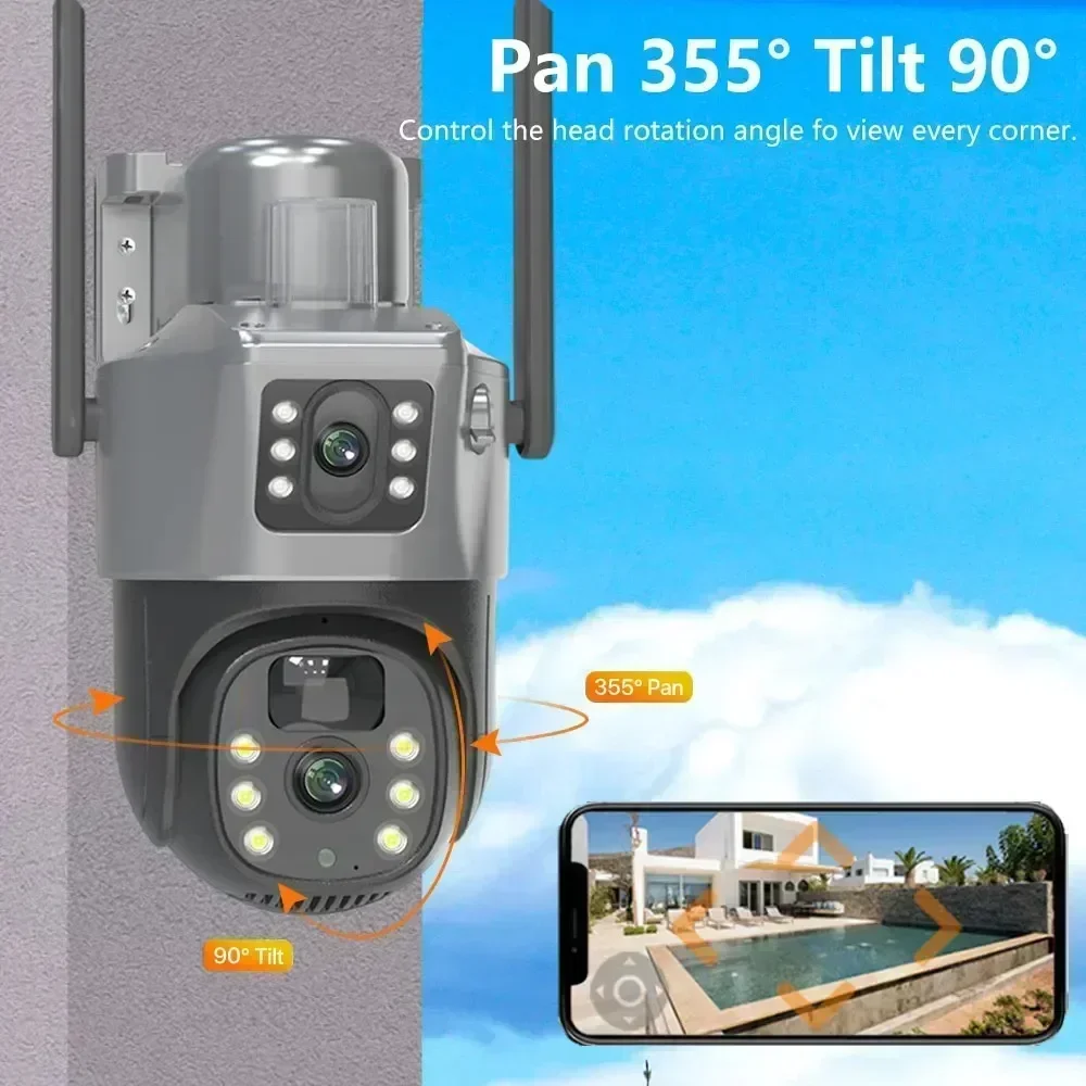 Imagem -05 - Wifi Lente Dupla Ptz Câmera Solar Vigilância de Vídeo 10ch 12.5 Monitor Lcd Wifi Nvr ao ar Livre Sistema de Câmera de Segurança de Rastreamento Automático 4k