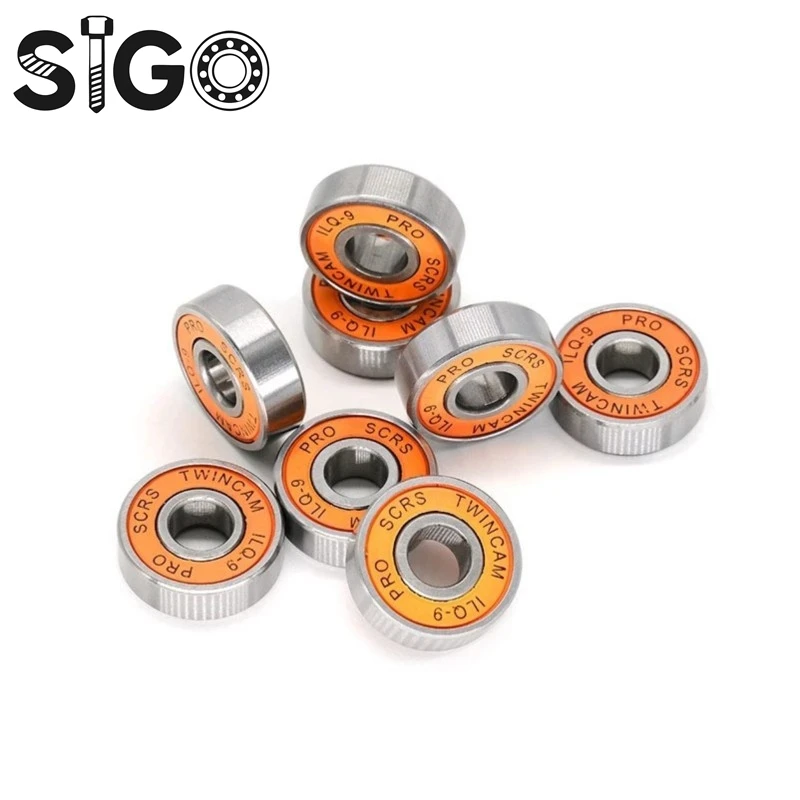 

8 шт. оранжевый герметичный 608RS ILQ-11 8x22x9 мм подшипник ABEC-9 прочные стальные подшипники с меньшим трением для колес роликовых коньков для скейтборда