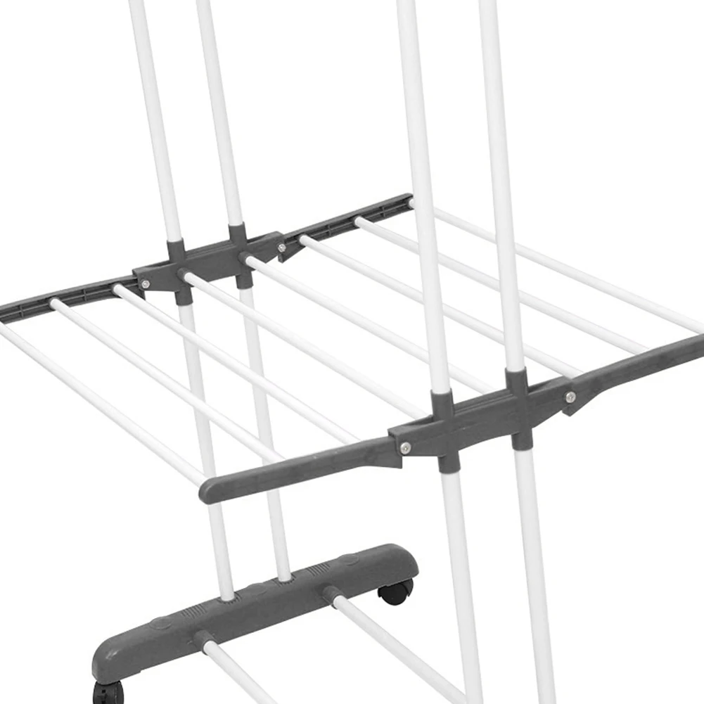 

4-Tier Foldable Drying Rack Clothes Drying Rack W/ 4 Drying Poles and Two Side Wings Laundry Drying Rack for Clothing Bed Linen
