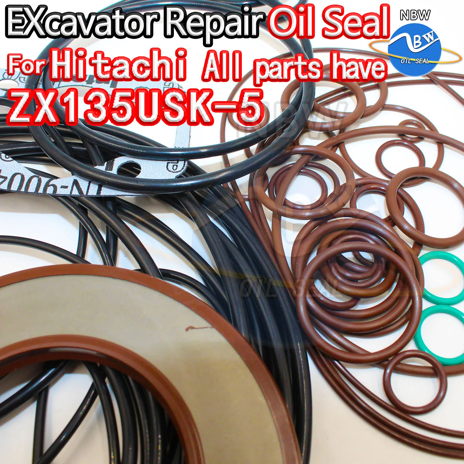 

For HITACHI ZX135USK-5 Excavator Oil Seal Kit High Quality Repair Hit ZX135USK 5 Swing Gear Center Joint Gasket Nitrile NBR Nok