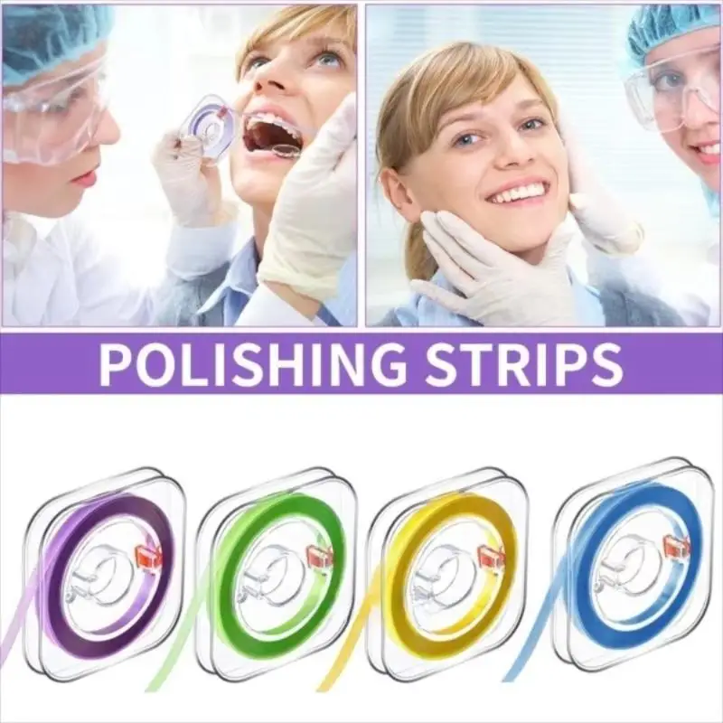 1 Roll Colored Rolled Molar Strips 20/30/50um Multifunctional Tooth Interdental Sanding Surface Portable Dental Polishing Strip