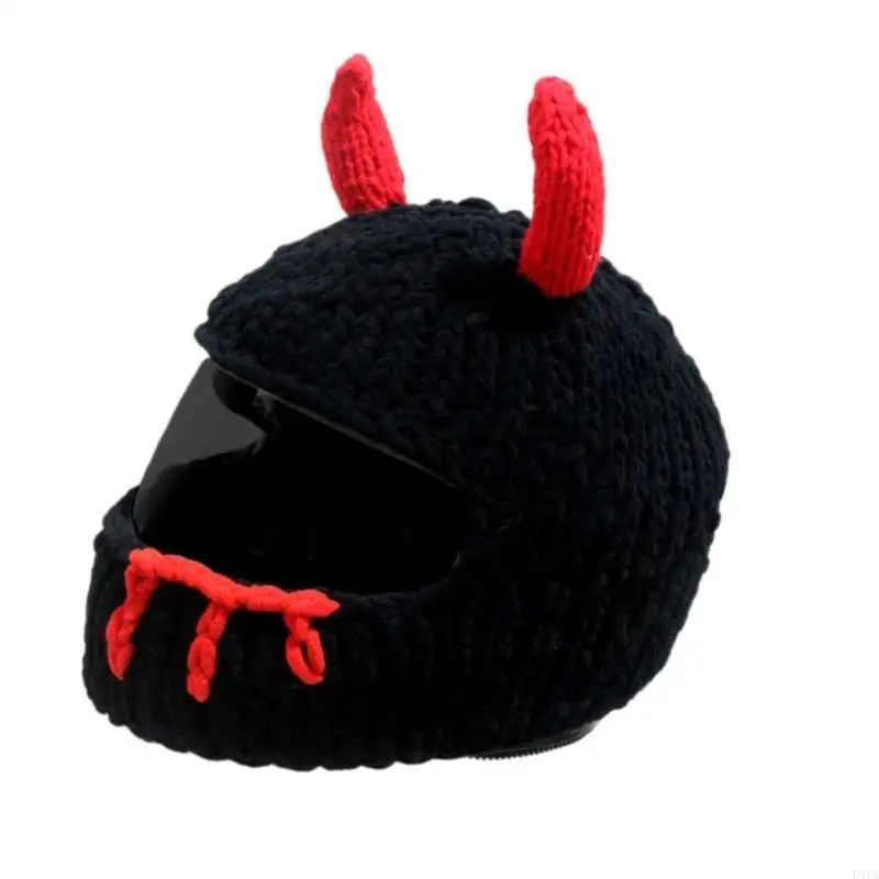 

L5YA Devil Horn Helmets Cover for Motorcycles Full Face Helmets Protector Cover for Fun Loving Riders Motorcycling Accessory