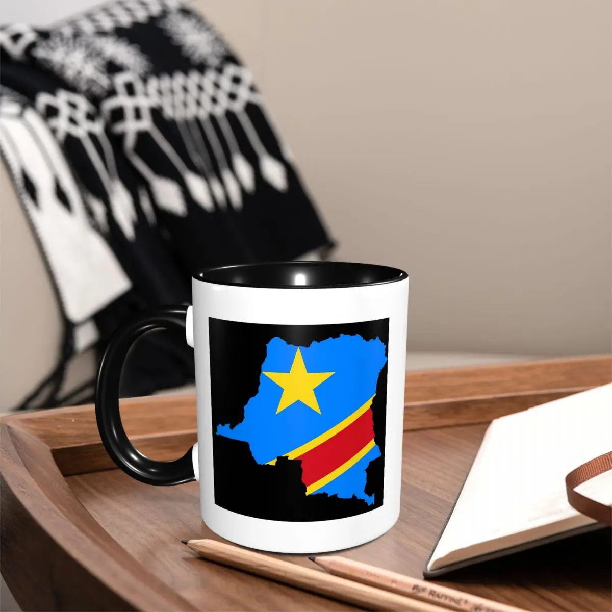Flag Map Of The Congo Mug Funny Ceramic Coffee Cups Tea Mugs Milk Cup Drinkware Gifts for Friends