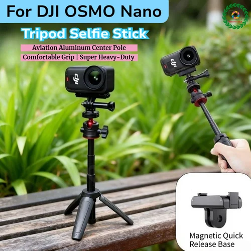 Para DJI OSMO Nano/360 trípode Selfie Stick |   Trípode de mano Base magnética de liberación rápida para accesorios de cámara DJI Action 5 Pro