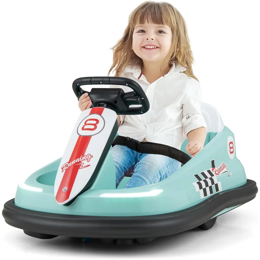 Bumperauto voor peuter 1-3 6V elektrische bumperauto's met 360 °   Spin Dual Motors 2MPH Max Muziek FM AUX USB-poort Verhaal LED-verlichting