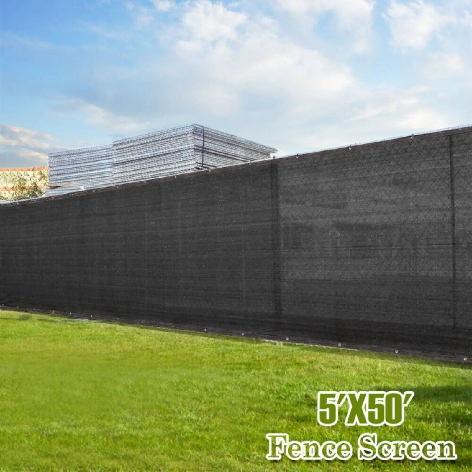 

Black 5'x50' tall Fence Windscreen Privacy Screen Shade Cover Fabric Mesh Garden United States