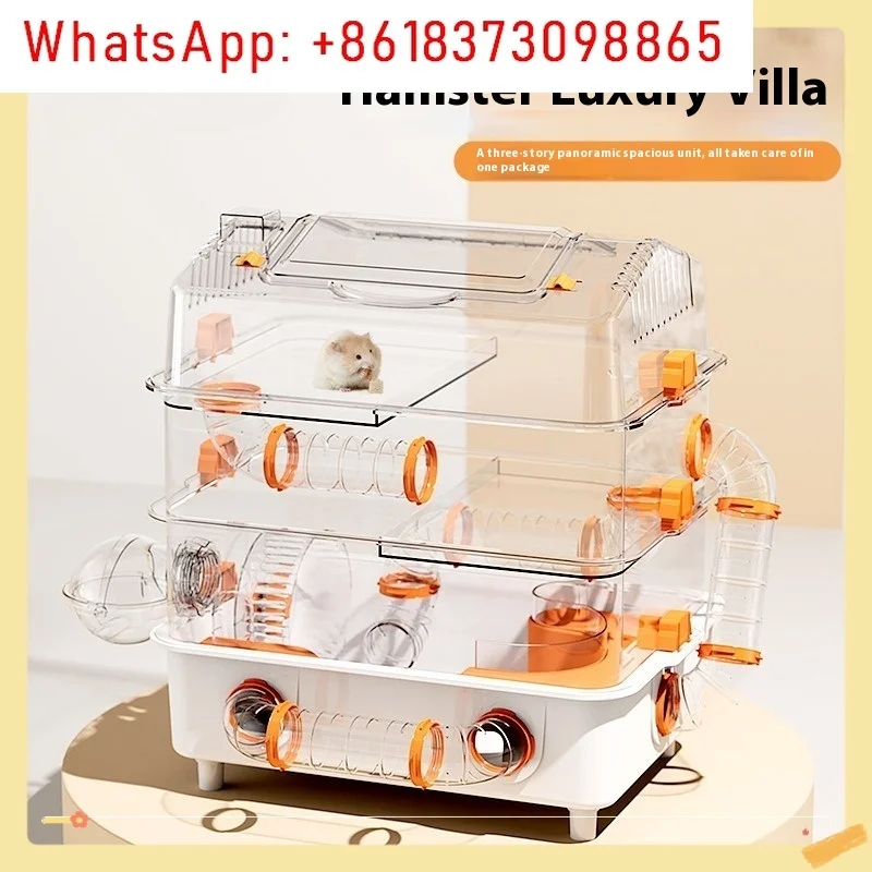 Hamster Cage Large Luxury Villa Supplies Three-layer Acrylic Panoramic Transparent Golden Bear Special Nest