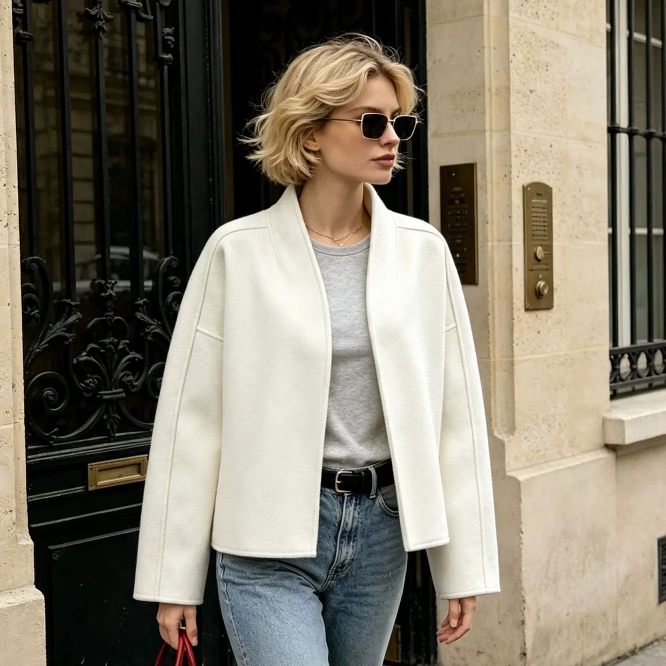 Ins Casual Woolen Coat Women's Short 2026 Autumn and Winter Fashion Apricot Thick Woolen Coat Women's Clothing