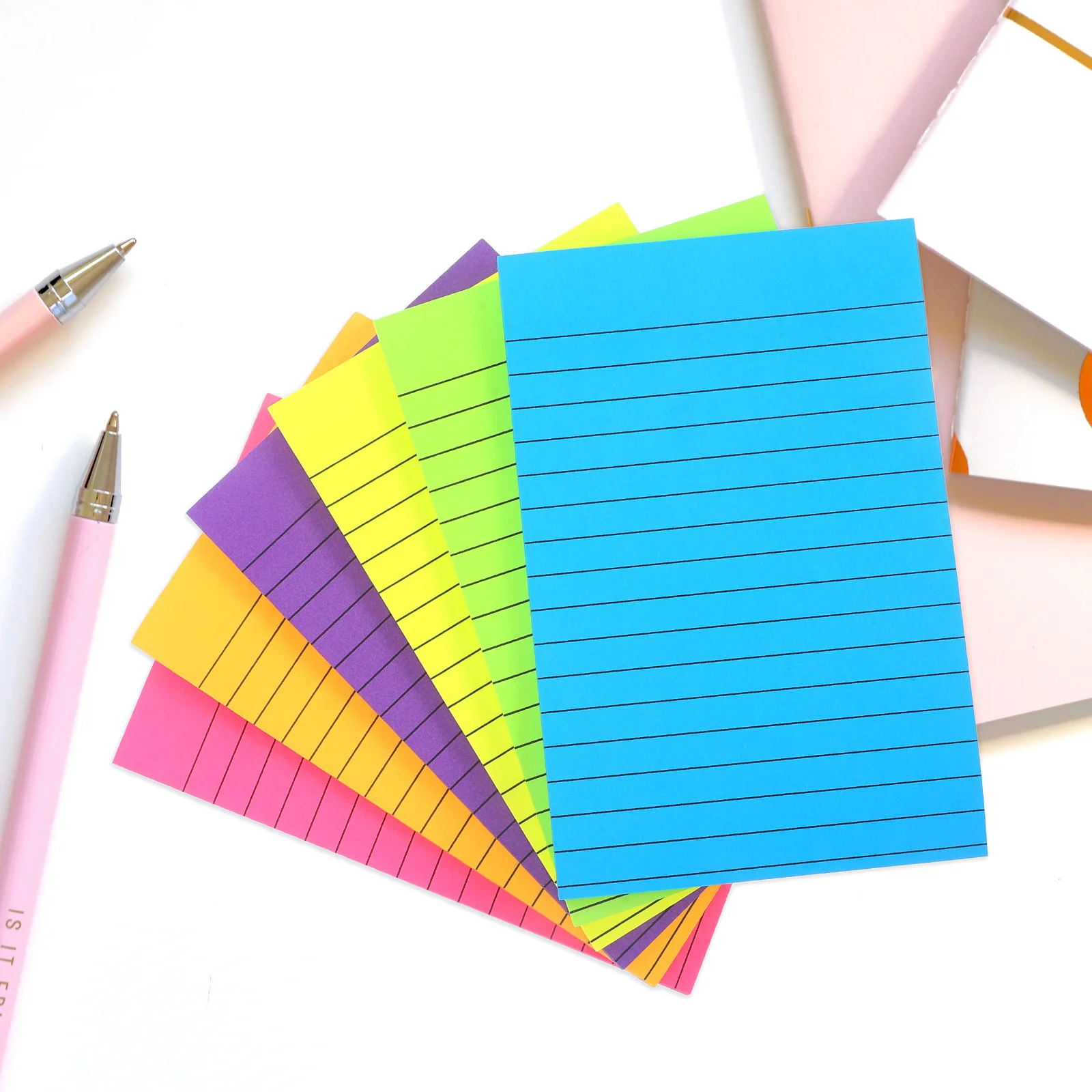 6 كتب ملصقات مذكرة الفلورسنت المسيل للدموع ذاتية اللصق ملاحظة منصات لمكتب المنزل المدرسة دفاتر لاصقة اصطف المدمجة #2