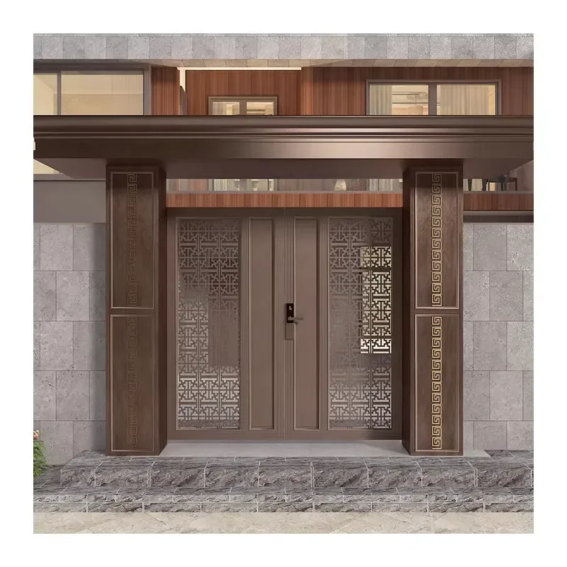 High Quality Exterior Double French Front Door Low E With Smart Glass Can Be Remotely Controlled