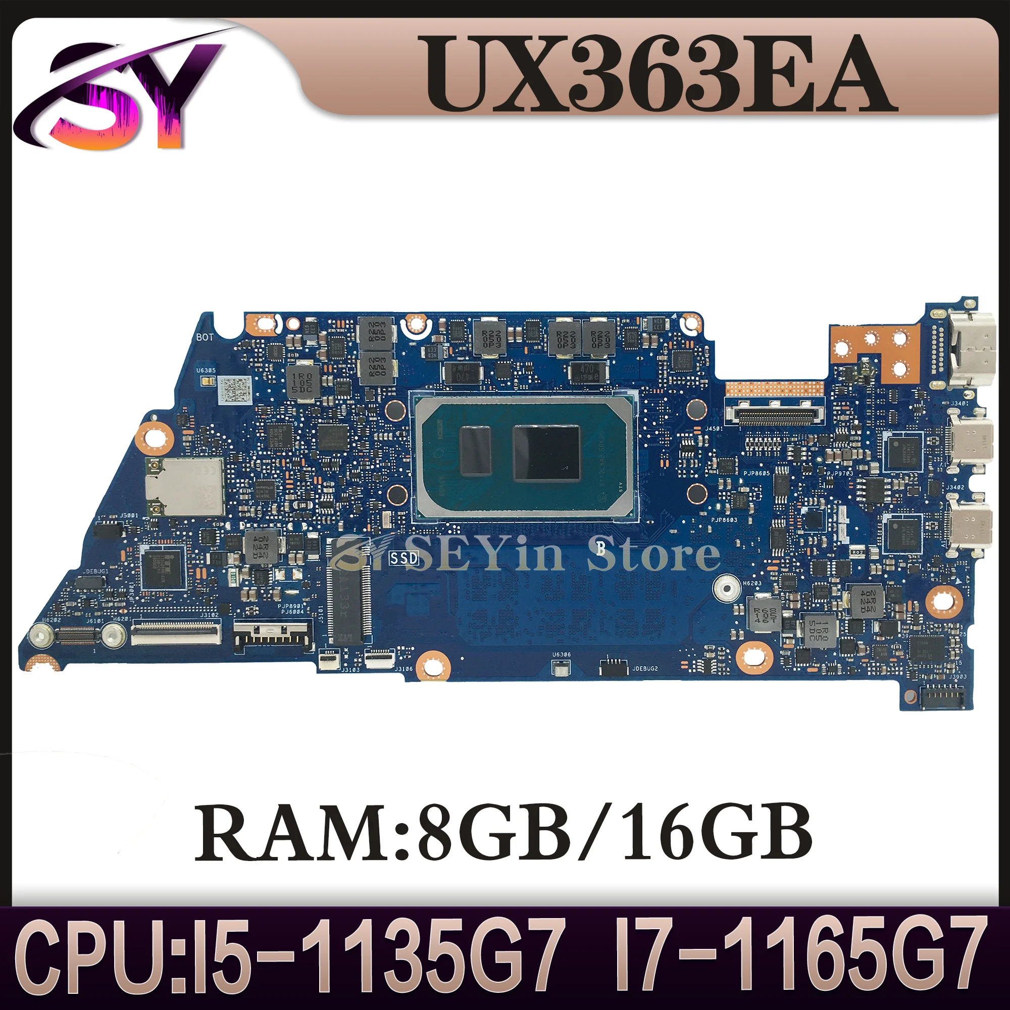 UX363EA Mainboard For ASUS Zenbook Flip 13 OLED UX363E BX363EA RX363EA Laptop Motherboard I5 I7 11th Gen 8GB/RAM