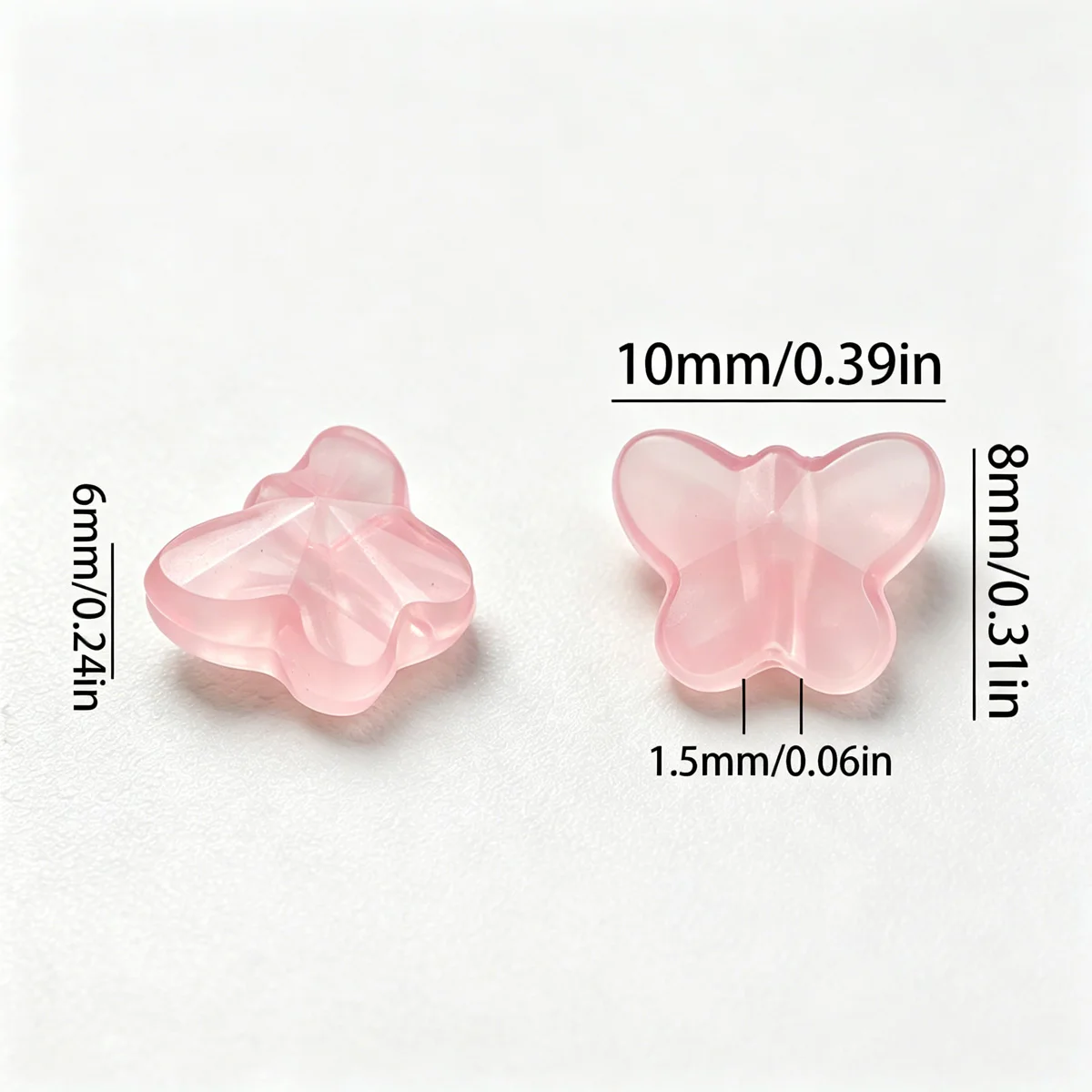 8x10mm 100-300Pcs Light Pink Jelly Colors Little Butterfly Acrylic  Beads for Jewelry Making DIY Bracelets Necklace Accessories