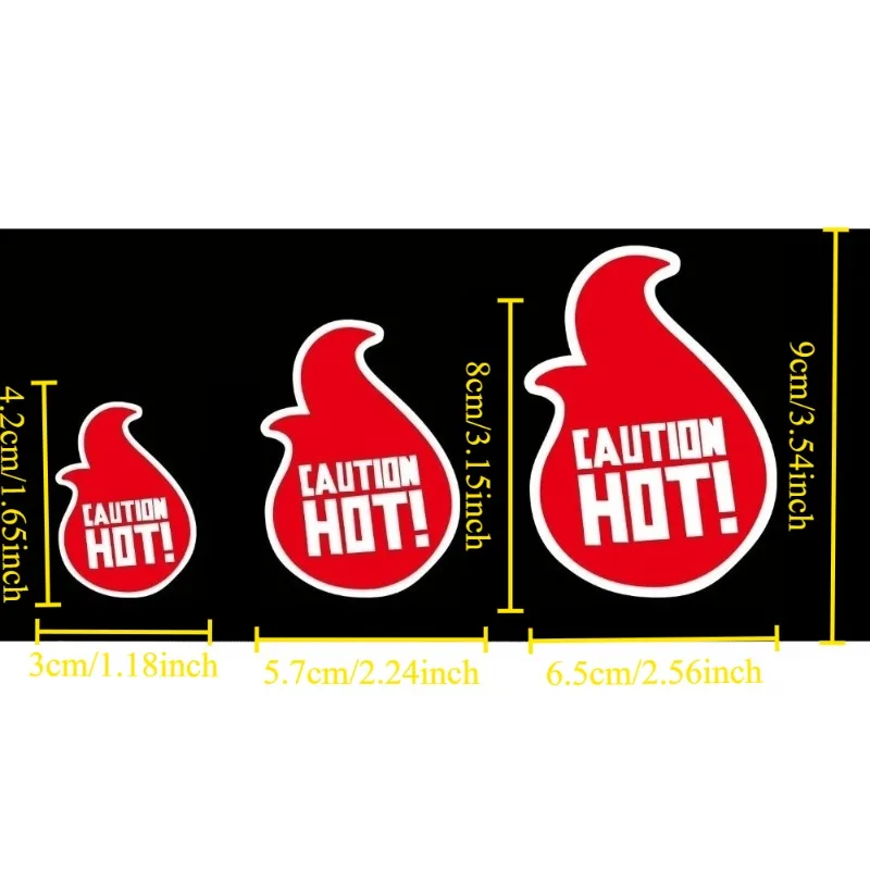 2Pcs Caution Hot Vinyl Sticker, Heat Resistant Warning Decal For Motorcycle Exhaust Pipe Decor