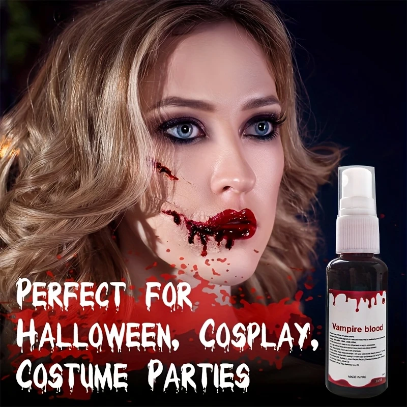 30ml Fake Blood Spray,Realistic&Washable SFX Spray Set,Washable Fake Blood Spray Makeup for Vampire, Party Zombie Costume Effect