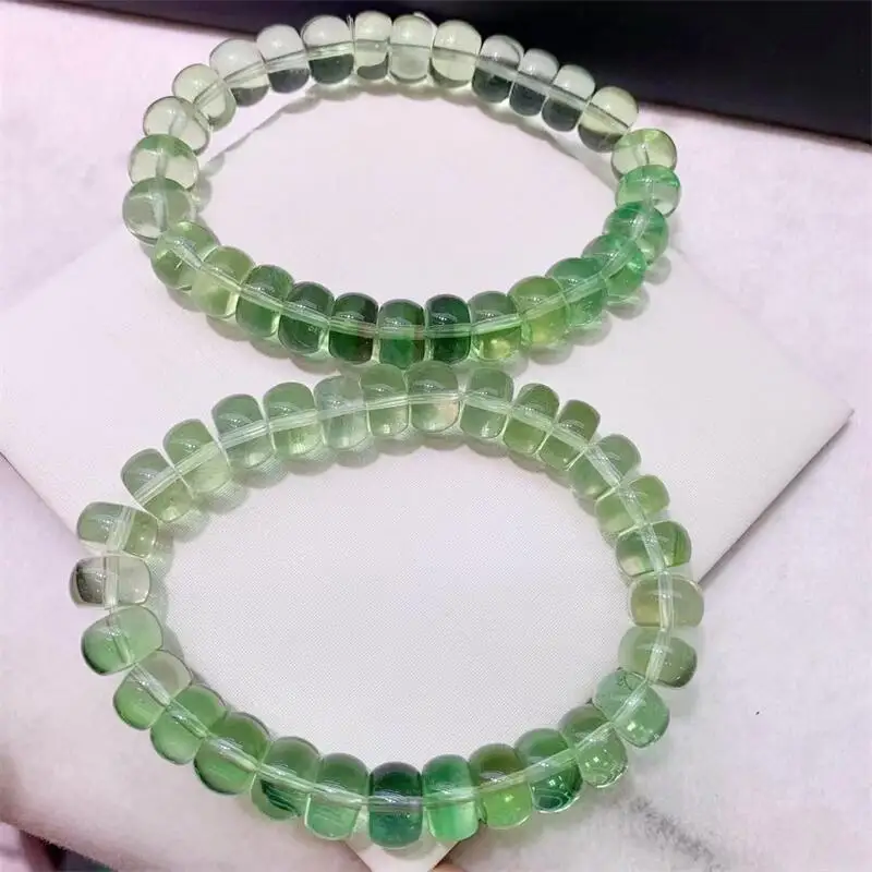 10MM Natural Green Fluorite Wheel Bead Bracelet Women Fashion Reiki Healing Crystal Energy Gemstone Gift 1PCS