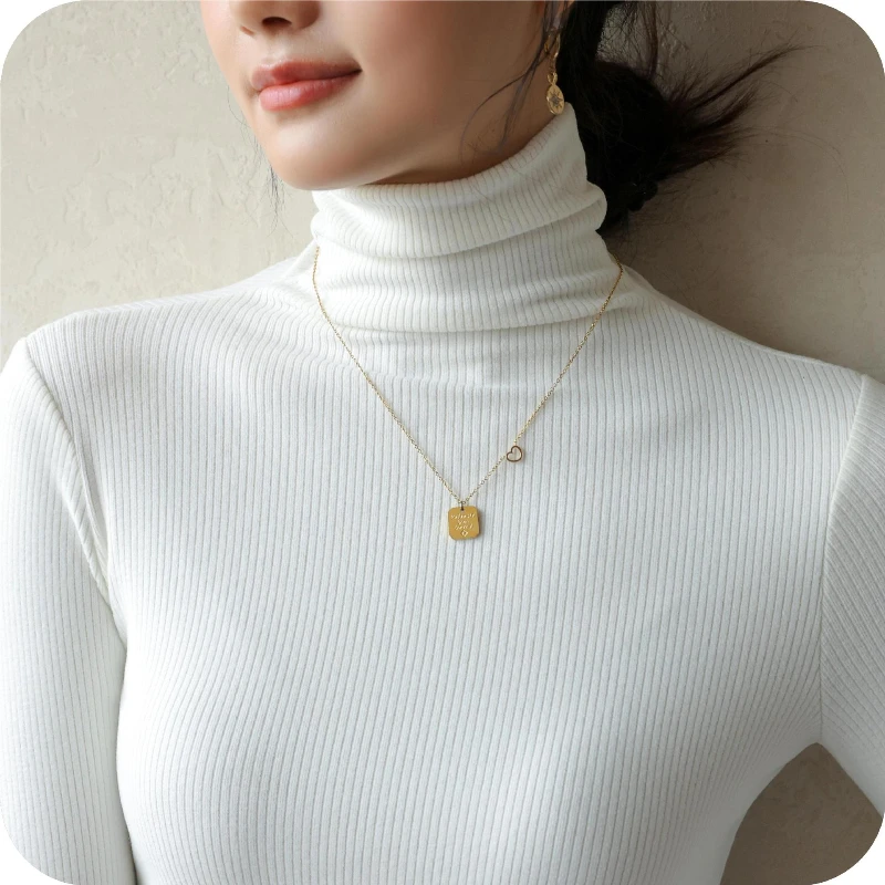 تي شيرت حريمي بأكمام طويلة قمصان عالية القوة بقصة ضيقة قمصان كورية غير رسمية بياقة مدورة دافئة للخريف والشتاء قطع علوية أساسية داخلية #6