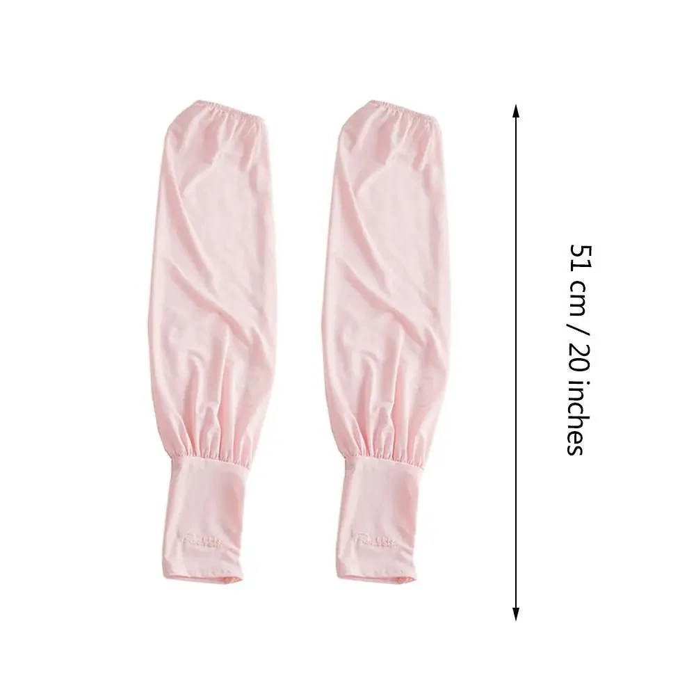 زوج من الأكمام الصيفية الفضفاضة الواقية من الشمس للقيادة من الحرير الجليدي للسيدات طويلة الطول للحماية من الأشعة فوق البنفسجية وأكمام قفاز للذراع فائقة النعومة #5