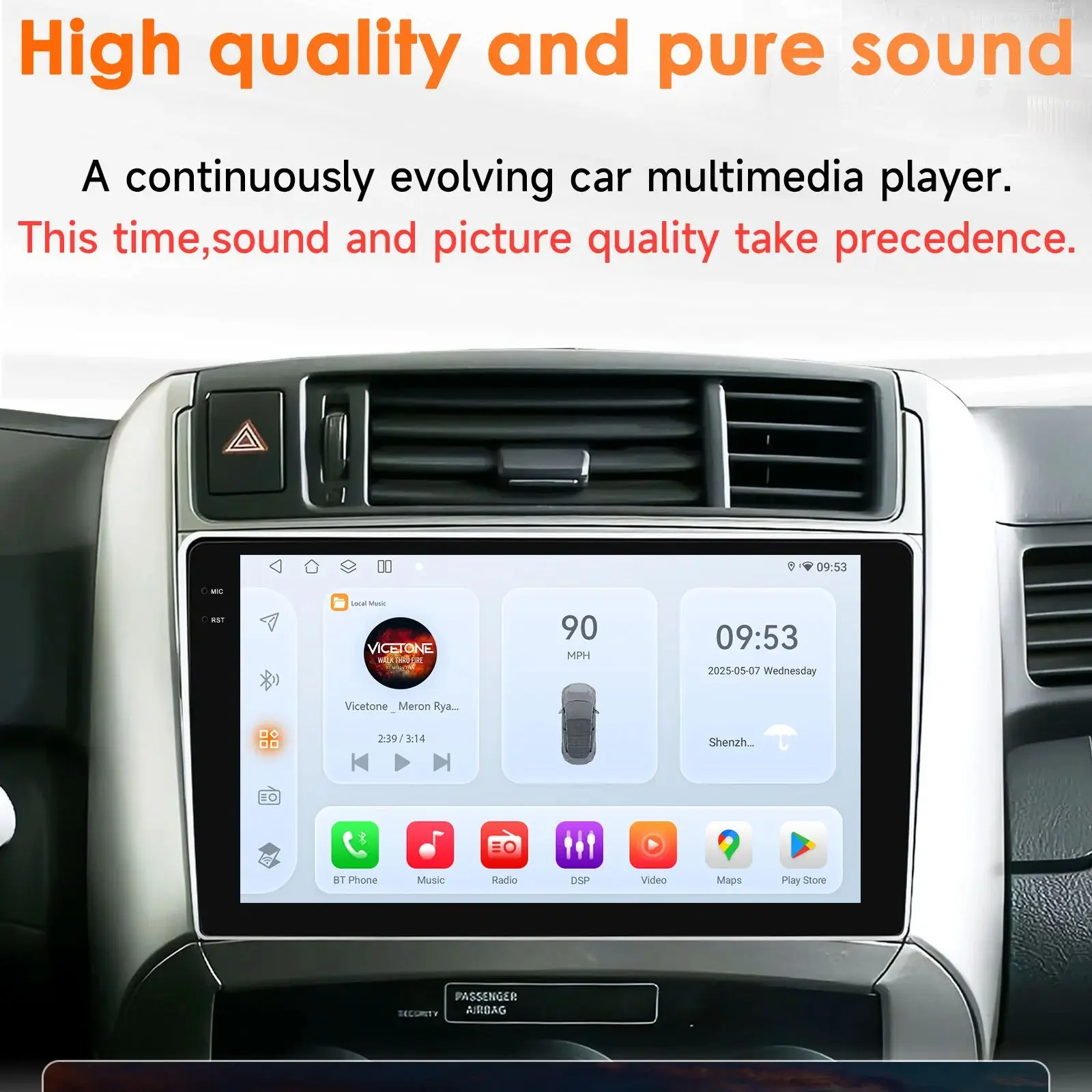 Hizpo 8Core 2Din Android14 Autoradio Für Toyota Corolla Verso 2009-2018 Auto Multimedia GPS 4G Carplay von Qualcomm Snapdragon6115