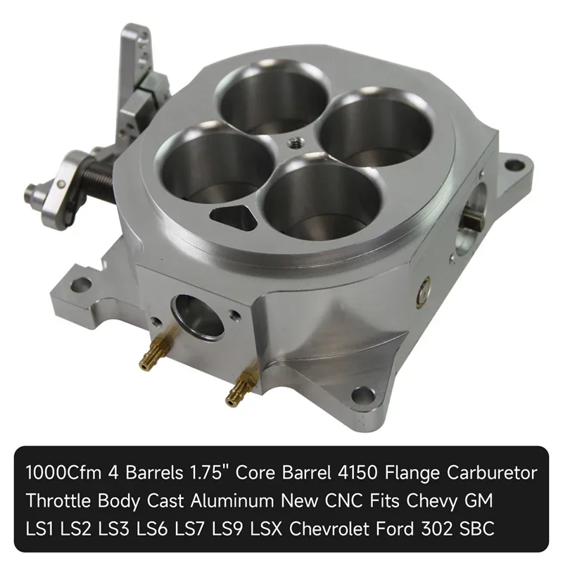 Cast Aluminum 1000Cfm 4 Barrels 1.75'' Core 4150 Flange Carburetor Throttle Body for LS1LS1 LS2 LS3 LS6 LS7 LS9 LSX Engines