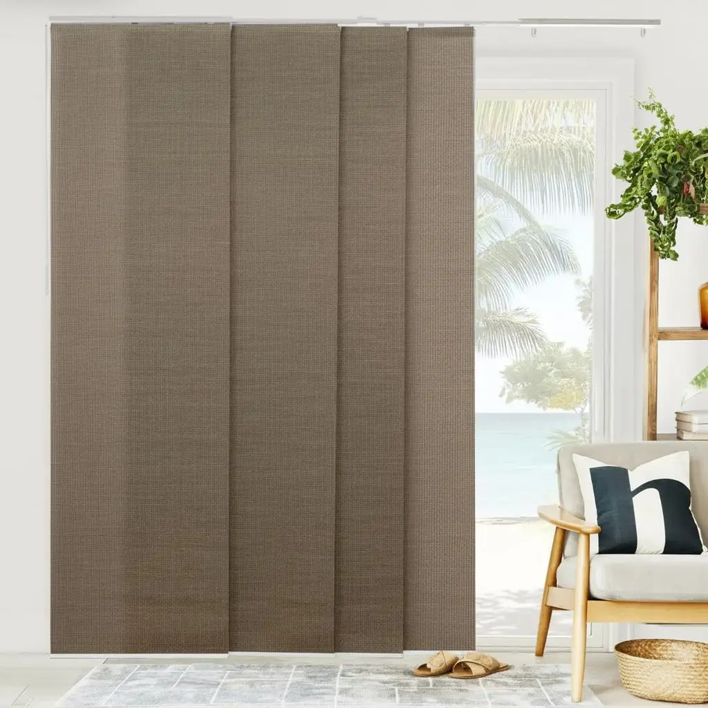 Panel Track Blinds, Brown Weave, 86