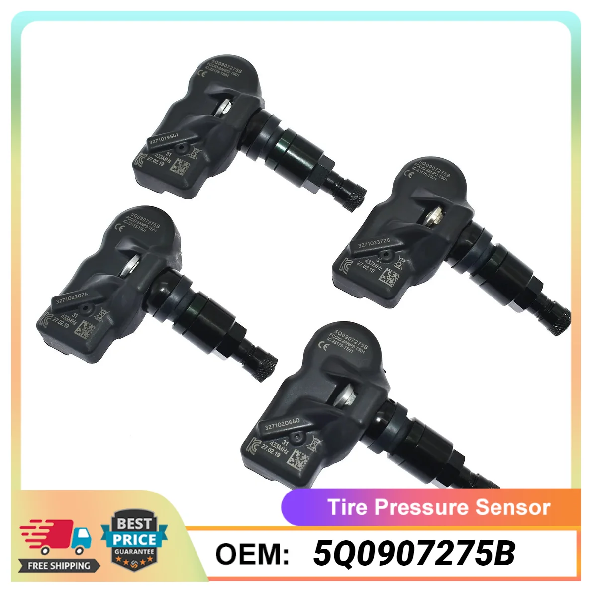 

Датчик контроля давления в шинах TPMS, 4 шт., подходит для Porsche Audi Volkswagen 5Q0907275B