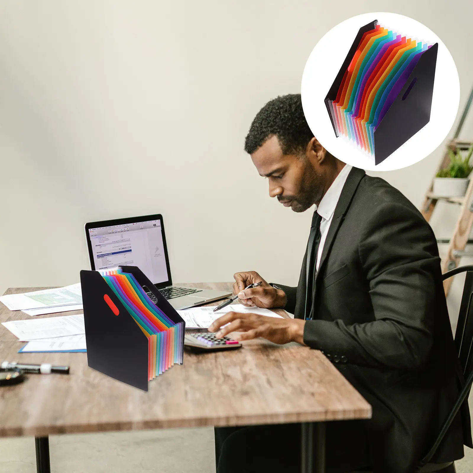 

Expandable Vertical Accordion File Organizer Large Capacity Colorful Inner Dividers Office Document Organizer Folder