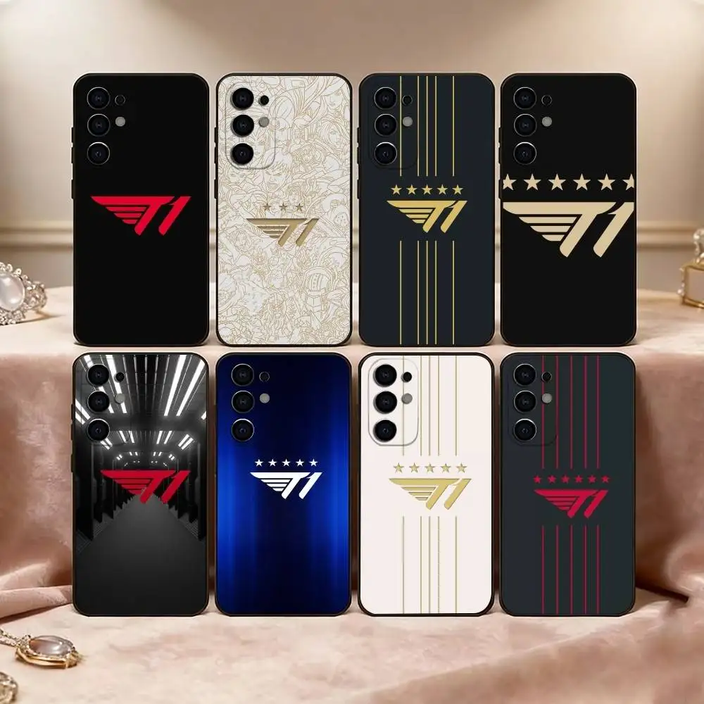 Cool t-T1 E-gaming Design Phone Case Black Silicone Soft For Samsung S25,S24,S21,S22,S23,S30,Ultra,S20,Plus,Fe,Lite