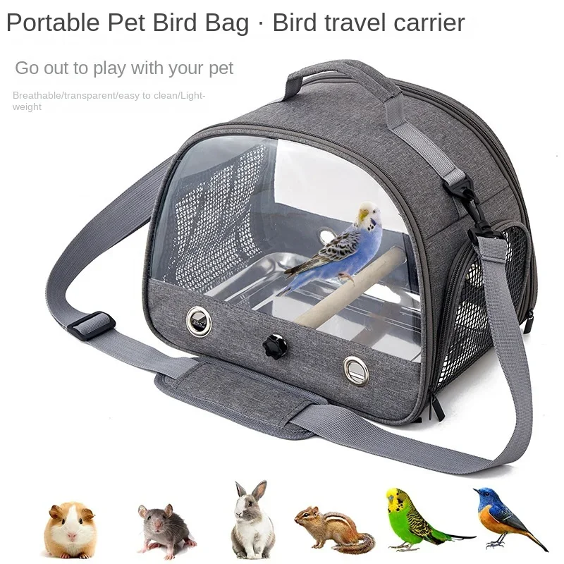 

Portable Bird Carrier Backpack for Going Out Bird Backpack Oxford Cloth for Parrot Pigeon Small Pet Etc.