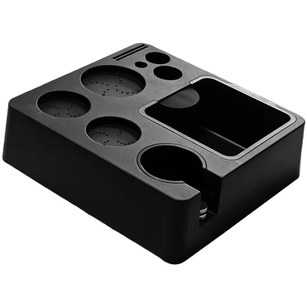 Portafilter Holder Espresso Tamper ABS Construction Anti-slip Base Adjustable Support Screws Silicone Cushioning Pad