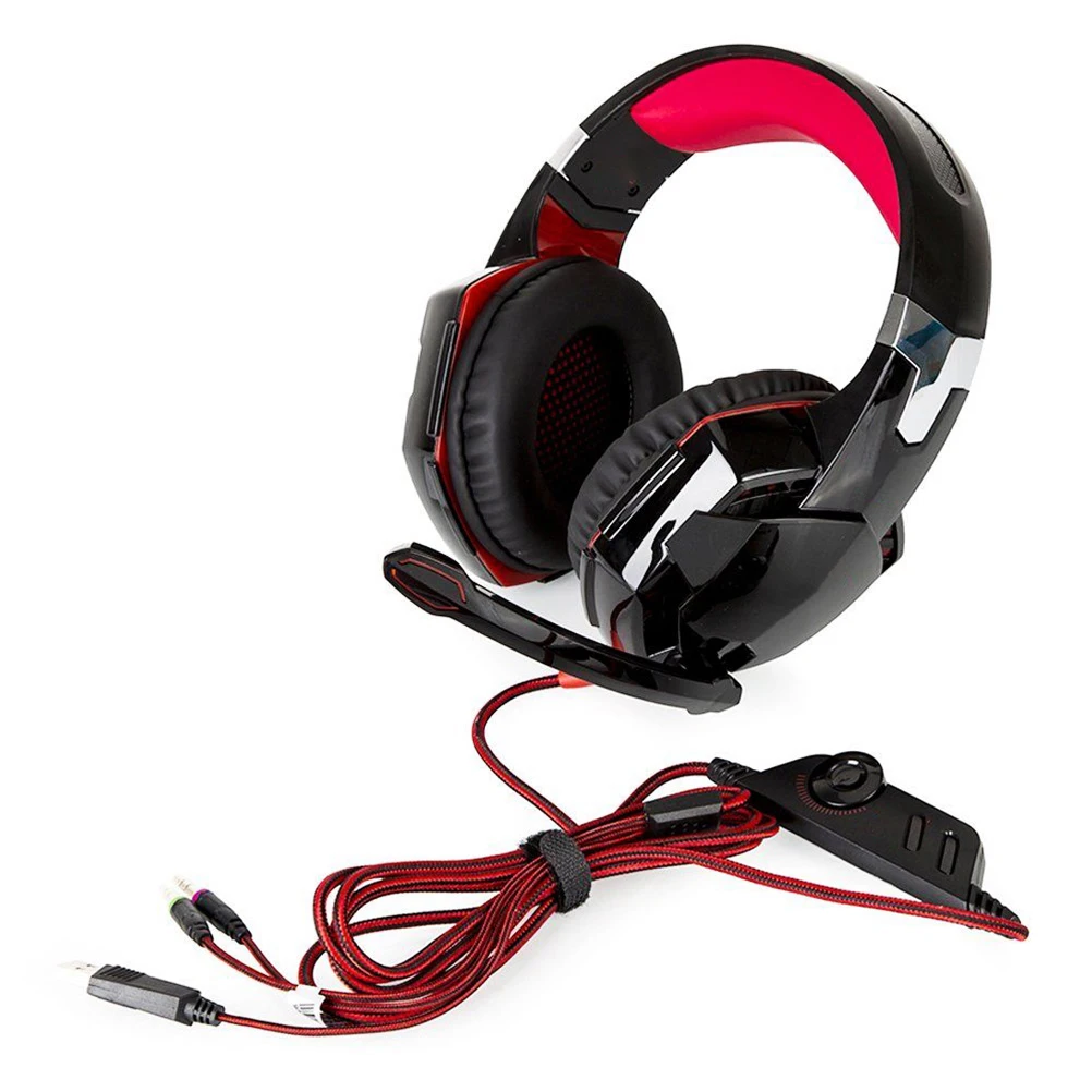 

Gaming Headphones Led Light Deep Bass Noise Cancelling Over-Ear Headset For Computer Usb 3.5Mm Mic Volume Control
