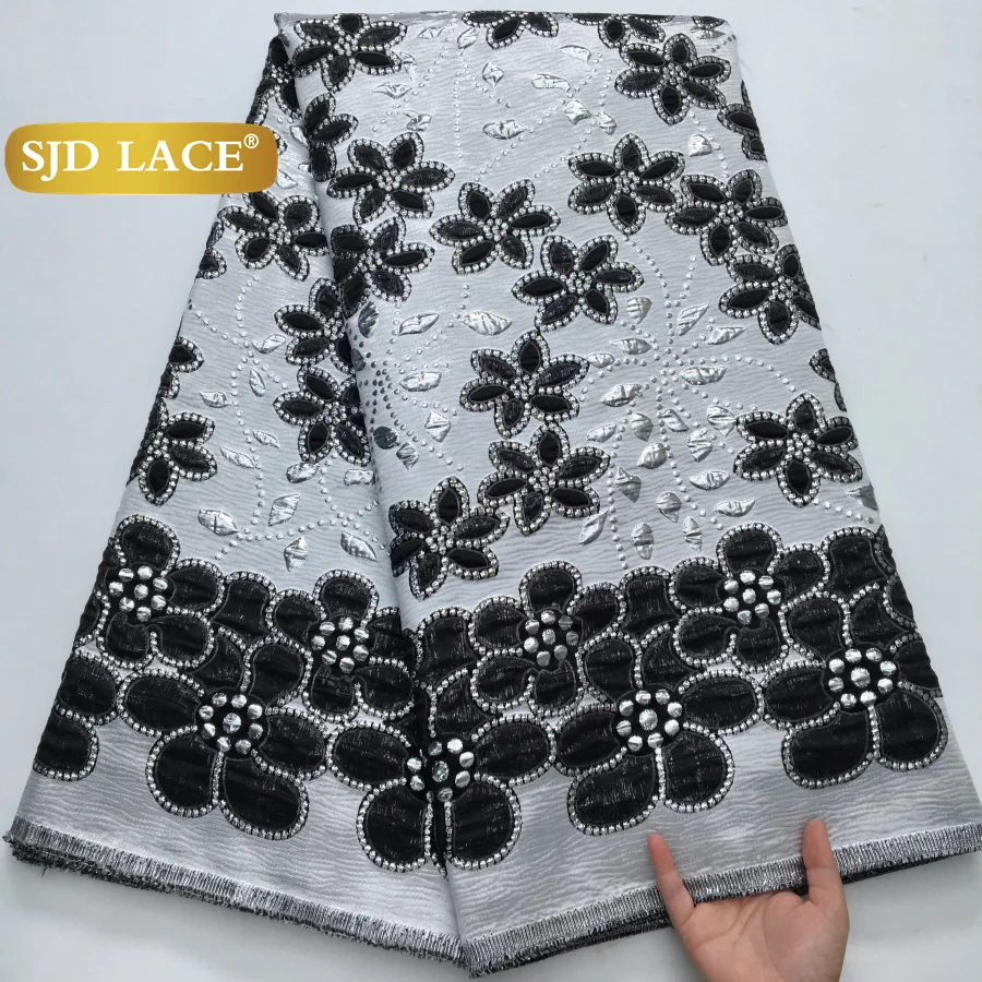 

SJD LACE African Jacquard Brocade Lace Fabrics Nigerian Damask 2025 Latest French Women Gilded Lace for Wedding Dresses Sew 4250