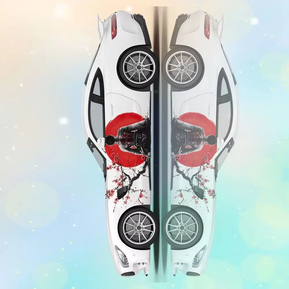 

Samurai Red Sun Plum Blossom Car Vinyl Wraps Decal Self-adhesive PVC Sticker Suitable for Trucks SUV Decoration Auto Accessories