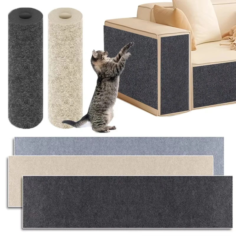 Cat Scratch Mat Wall Sofa Protection Cat Scratch Board Pad SelfAdhesive TrimmableCarpet Funitures Protective Mat Pet Accessories