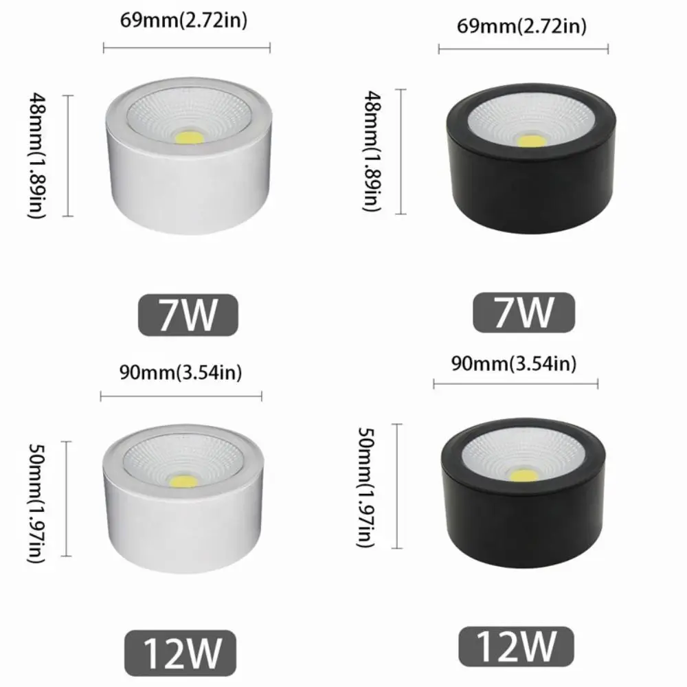 Faretto da incasso a LED ultra luminoso a montaggio superficiale Faretto da soffitto a LED con superficie in alluminio antiriflesso Design di alta qualità