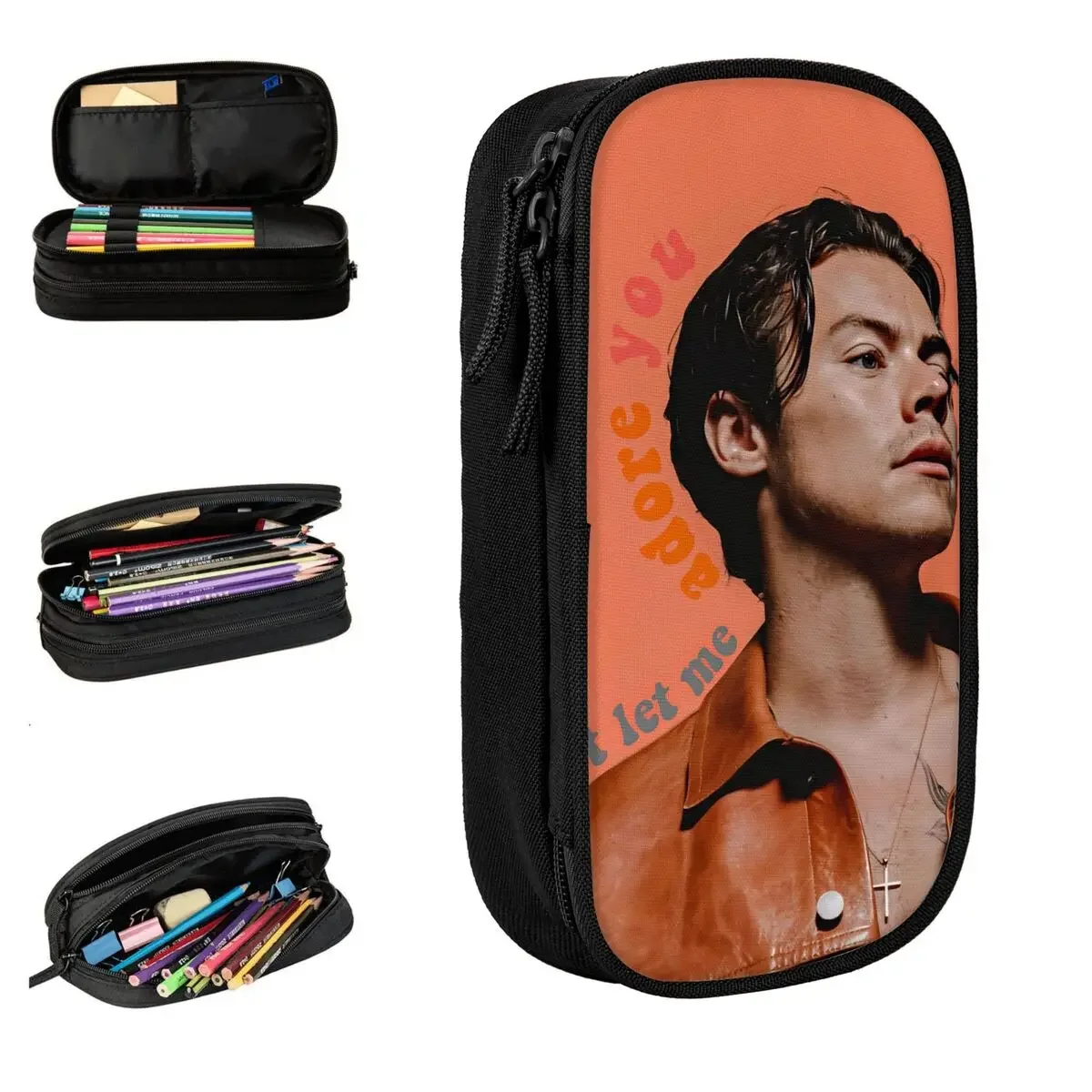 Fun Harrys Styles Pencil Cases Pencilcases Pen Box for Student Large Storage Bags School Supplies Gifts Stationery