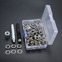 100 Sets Clothes Shoes Bag Leather DIY 1/2 inch Grommets Eyelets Button + 3PCS Setting Tools + Storage Box Grommets Tool Kit