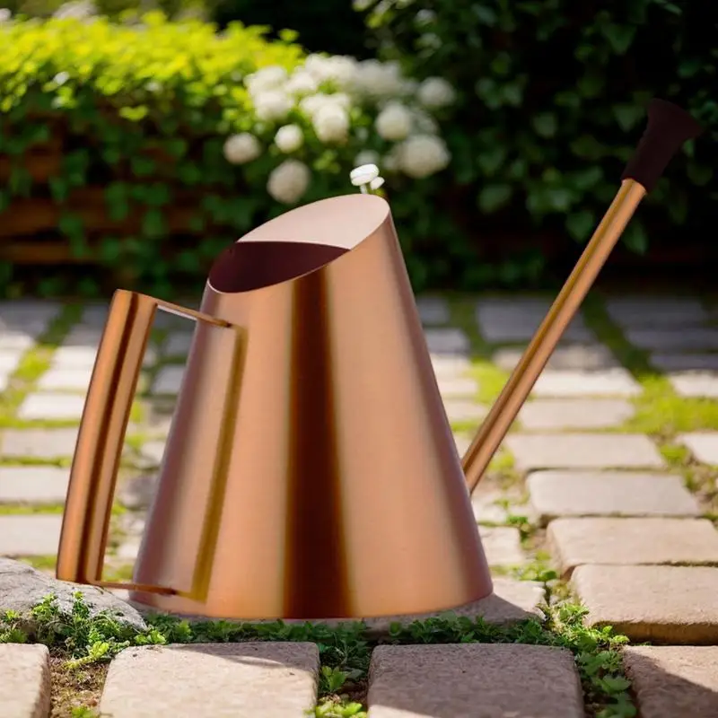 علبة سقاية للحديقة 900 مللي علبة سقاية للنباتات من الفولاذ المقاوم للصدأ أجهزة سقي النباتات الذهبية للداخل #3