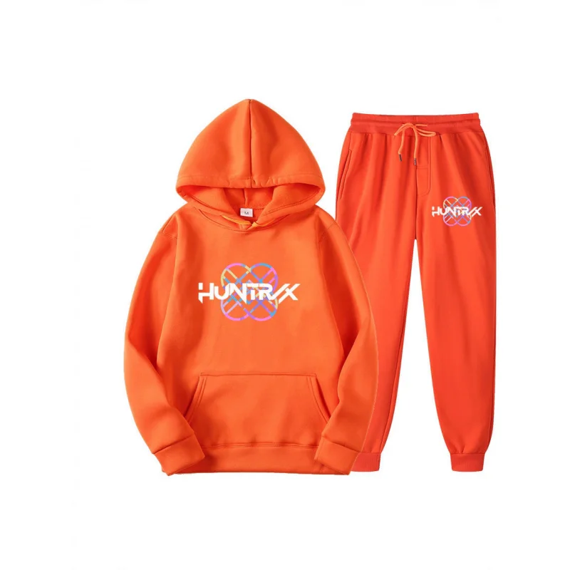 2025NewKPop Demon HuntersHunter x Hunter Conjunto de moletom unissex estampado estilo europeu e americano