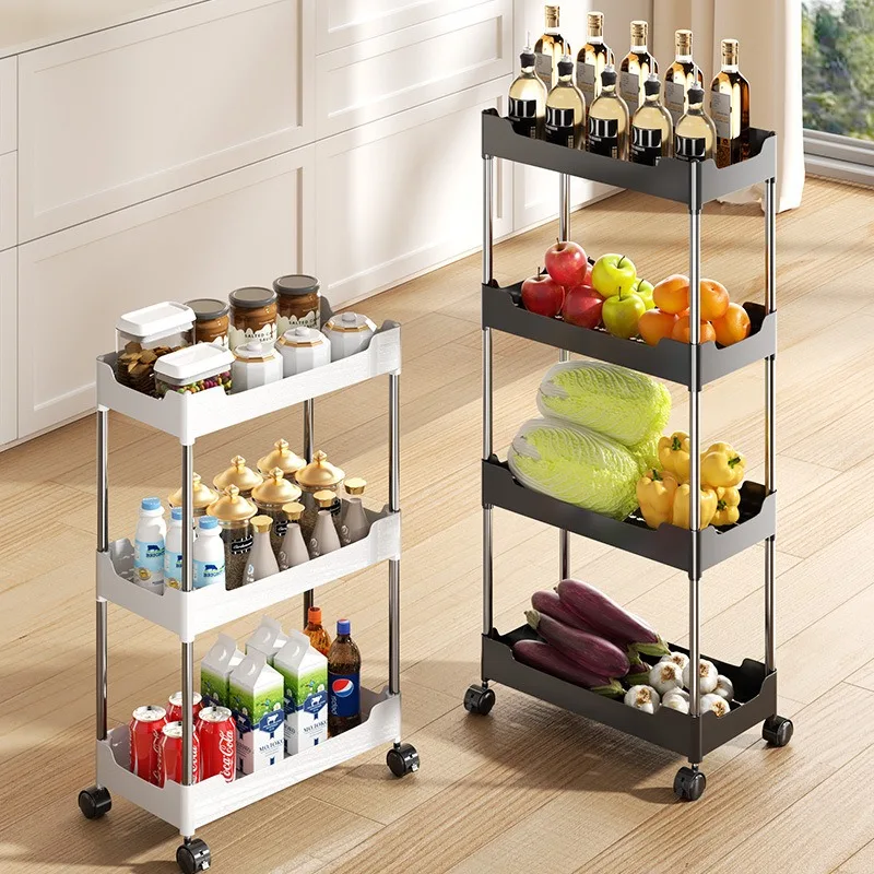 

Multi Story Storage Rack Small Cart Square with Roller Storage Rack used for Kitchen and Bathroom Miscellaneous Storage