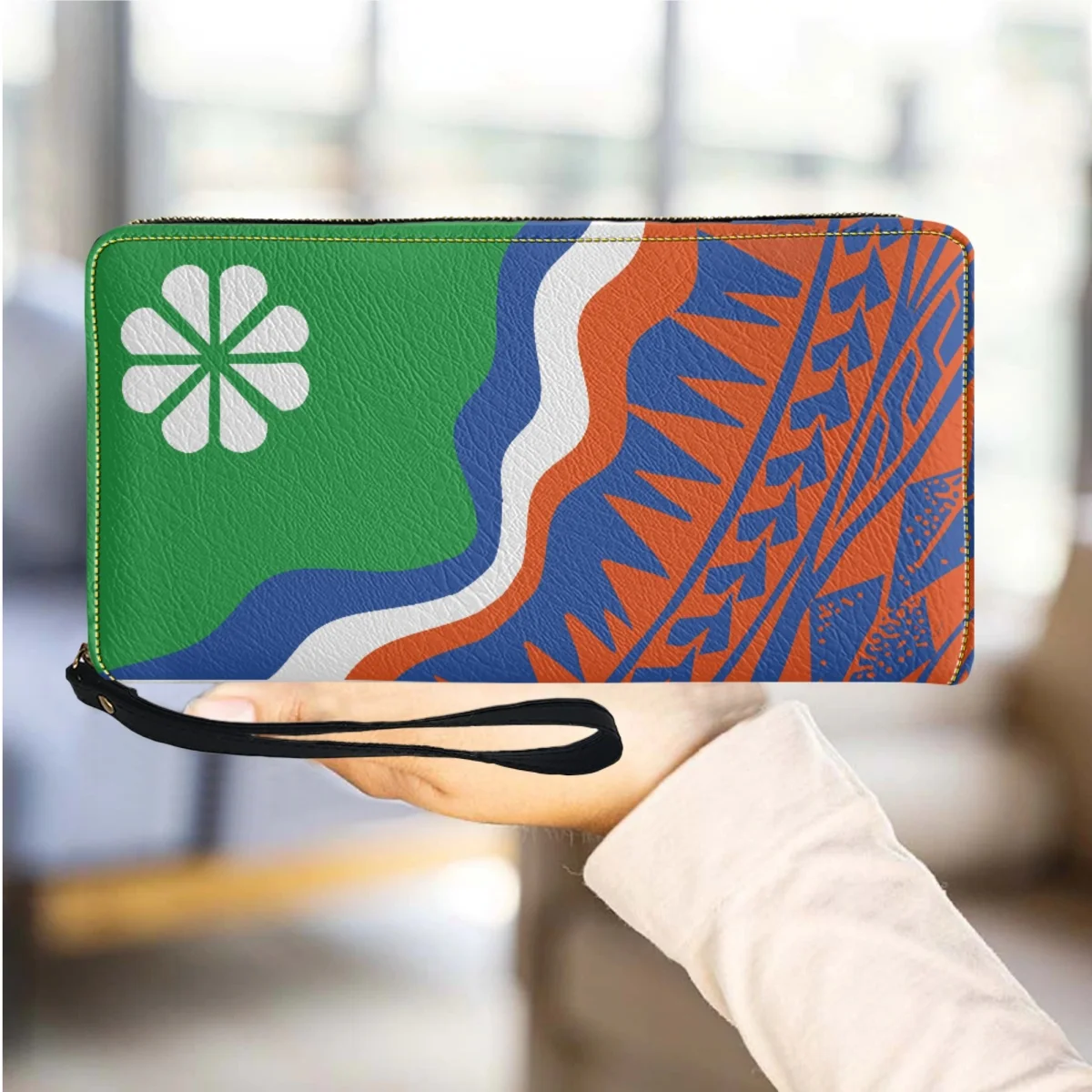 

Luxury PU Leather Women Purse Marshall Island Kwajalein Flag Wristlet Wallets for Female Casual Slim Girls Card Holder Cluth Bag